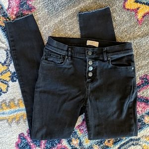 LOFT modern skinny high rise jeans washed black